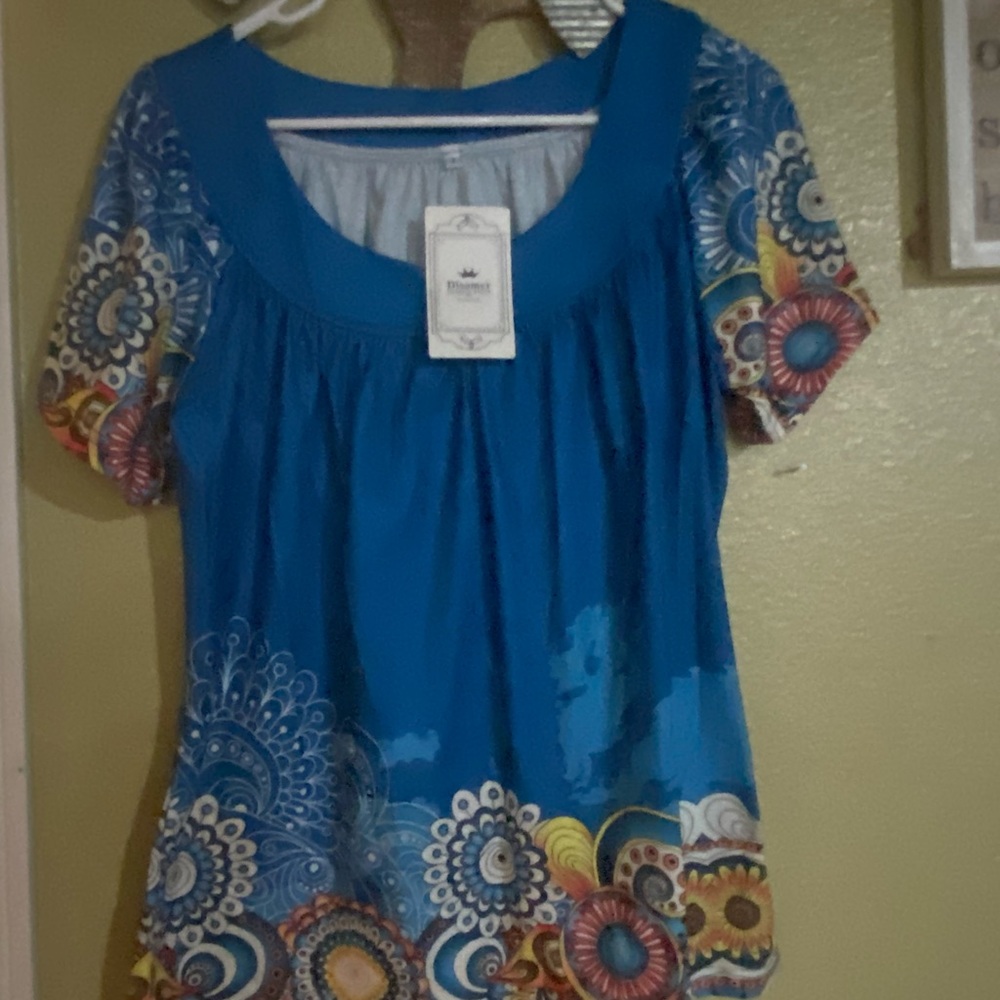 Blue Floral Women's Top#BOHO size small NWT